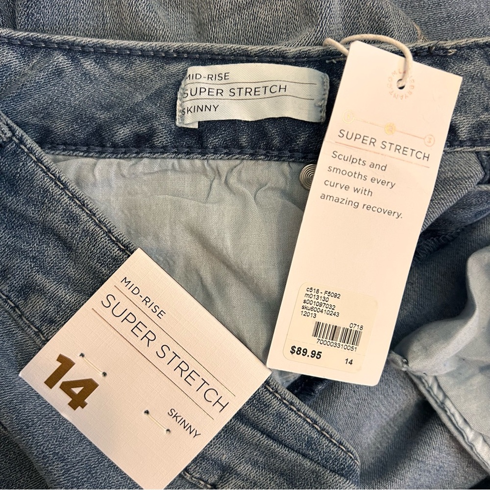 NWT Lane Bryant Stretch Sculpting Jeans Denim Silver Stripe Mid Rise sz14 - Picture 9 of 11